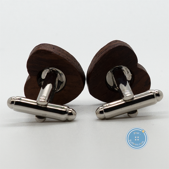 (2 pieces set) 18mm Wooden Cufflink