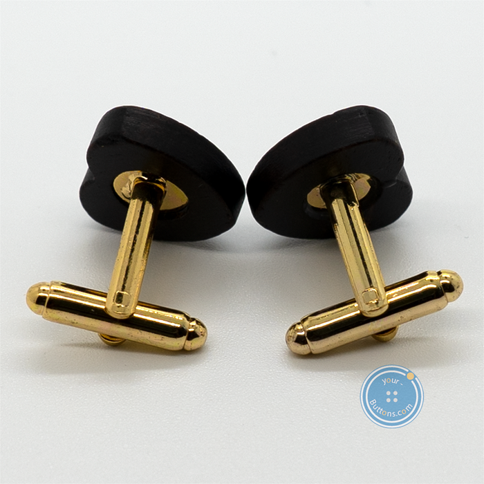 (2 pieces set) 18mm Wooden Cufflink