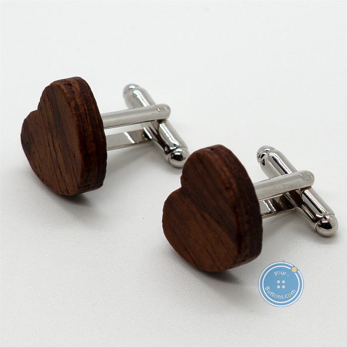 (2 pieces set) 18mm Wooden Cufflink