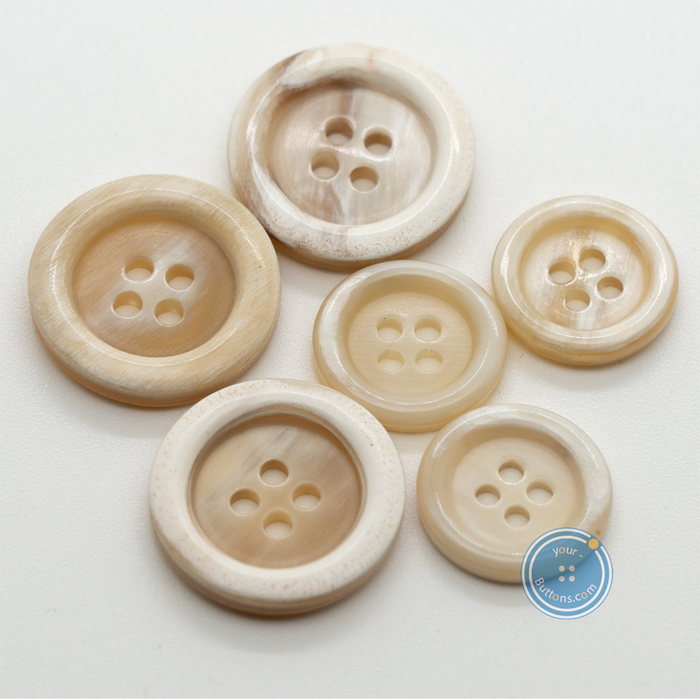 (3 pieces set) 15mm & 20mm Africa Unique 4hole white suit button