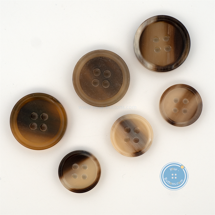 (3 pieces set) 15mm & 20mm Cow Horn Buttons