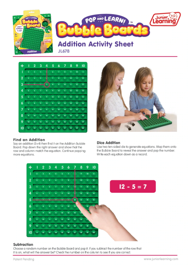 Addition Bubble Board