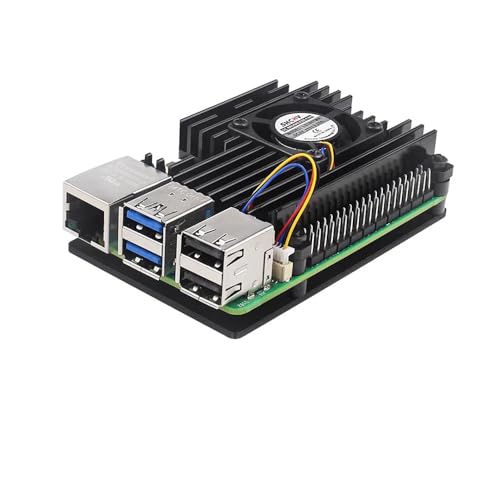 Aluminum Alloy Case Compatible with Raspberry PI 5 4GB/8GB Metal Case + Adjustable Fan