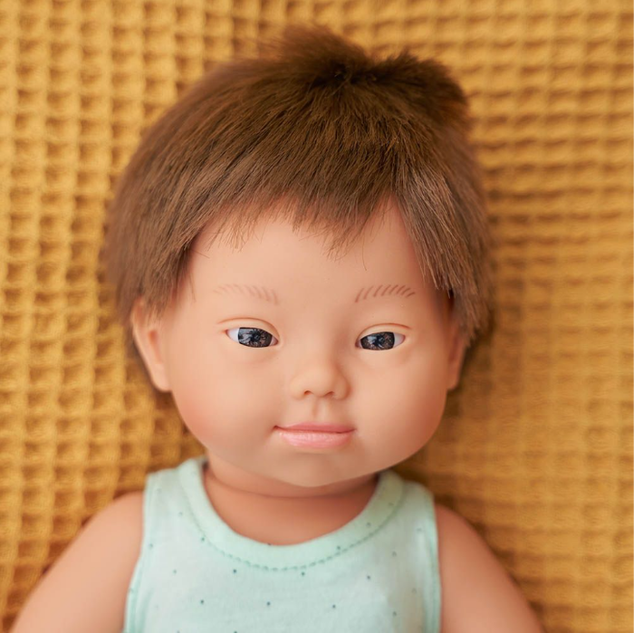 Baby Doll Caucasian Boy with Down Syndrome 15in