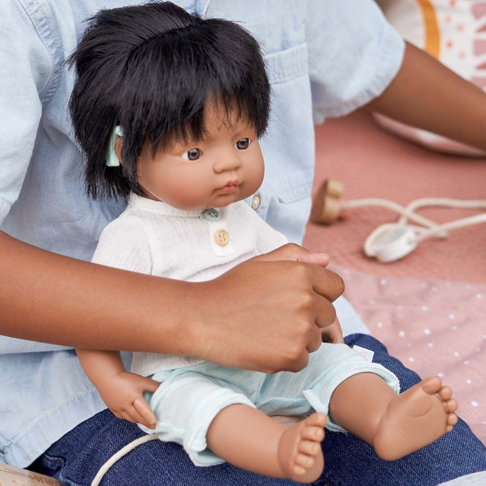 Baby Doll Hispanic Boy with Hearing Aid 15in