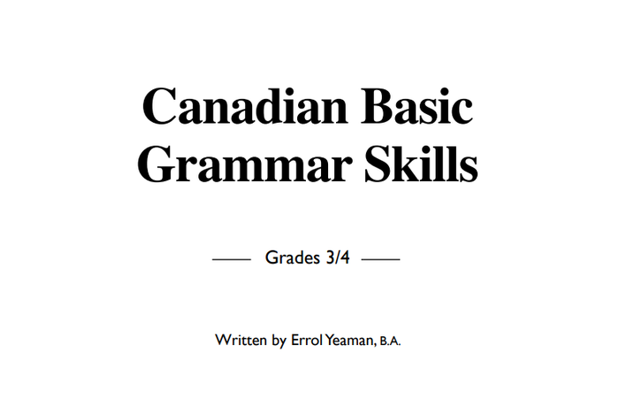 Canadian Basic Grammar Skills Grade 3-4 Ebook