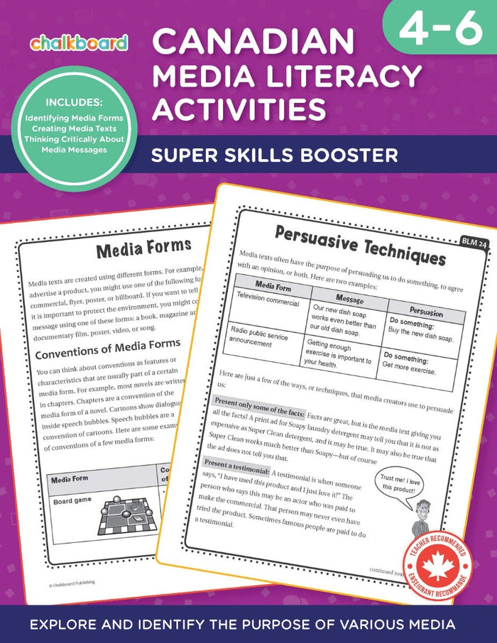 Canadian Media Literacy Activities 4-6 Ebook