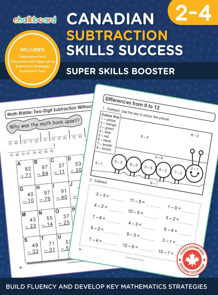 Canadian Subtraction Skills Success 2-4 Ebook