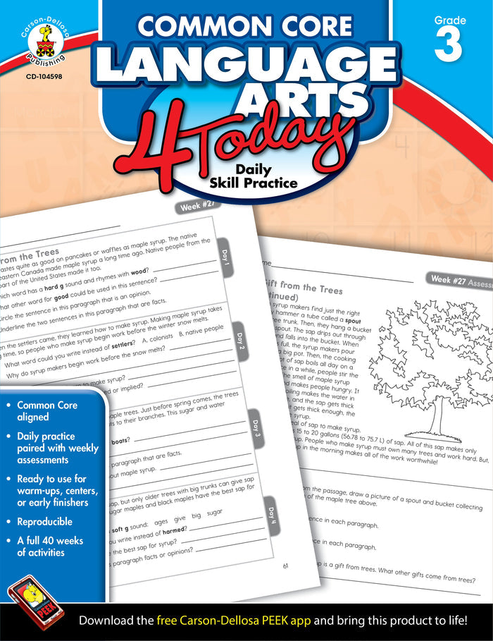 Common Core Language Arts 4 Today Grade 3 Ebook