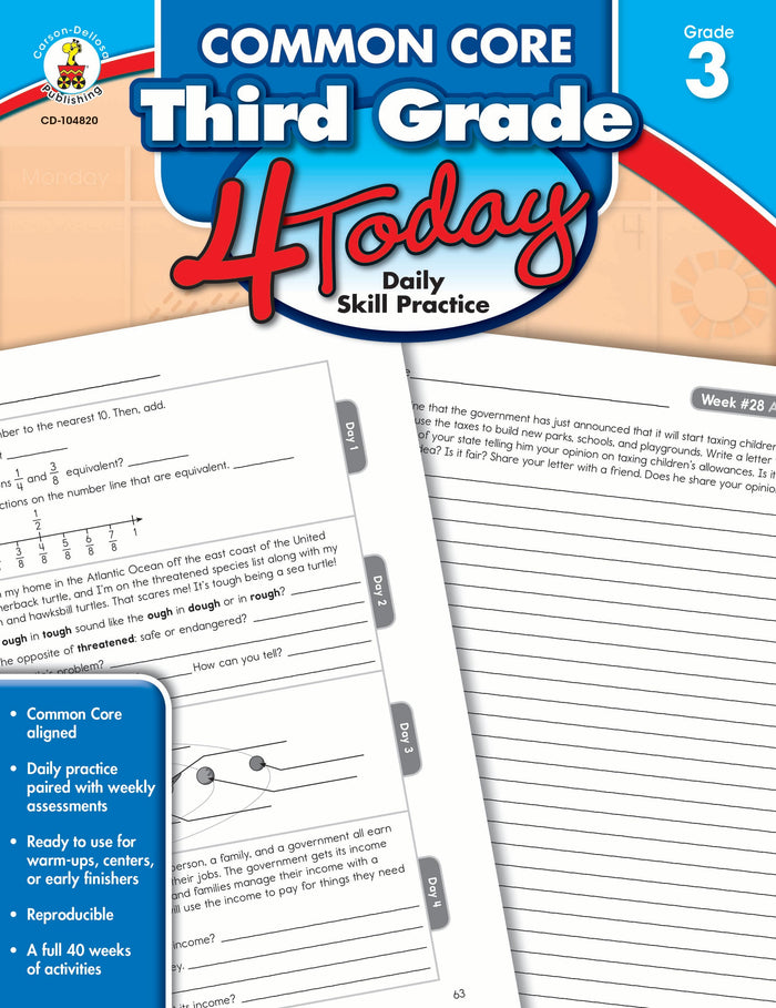 Common Core Third Grade 4 Today Grade 3 Ebook