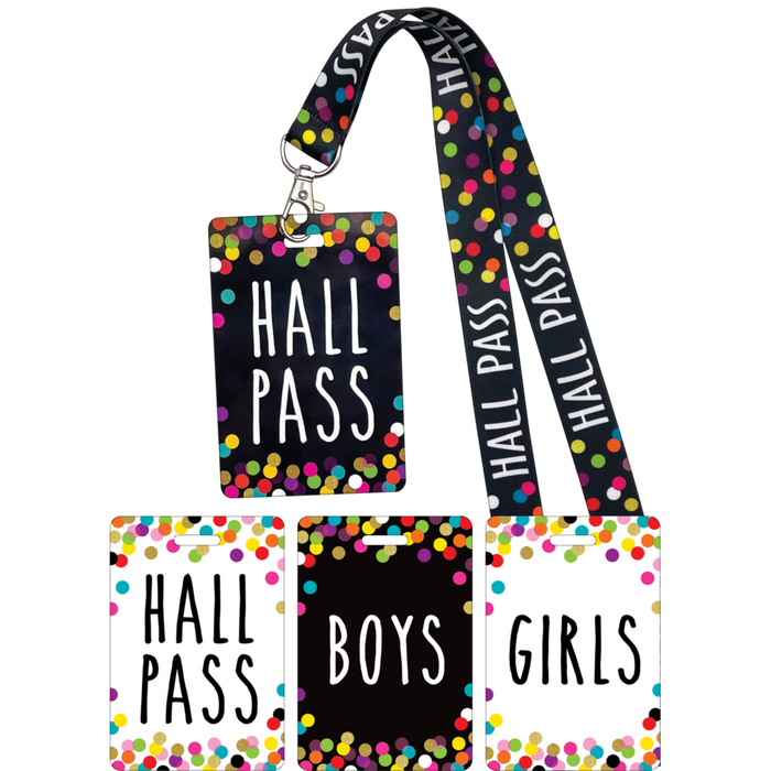 Confetti Hall Pass Lanyards