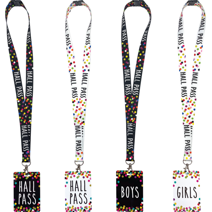 Confetti Hall Pass Lanyards