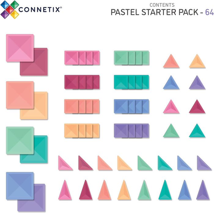 Connetix Pastel Starter Pack 64 pc