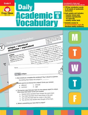 Daily Academic Vocabulary Grade 6 Ebook