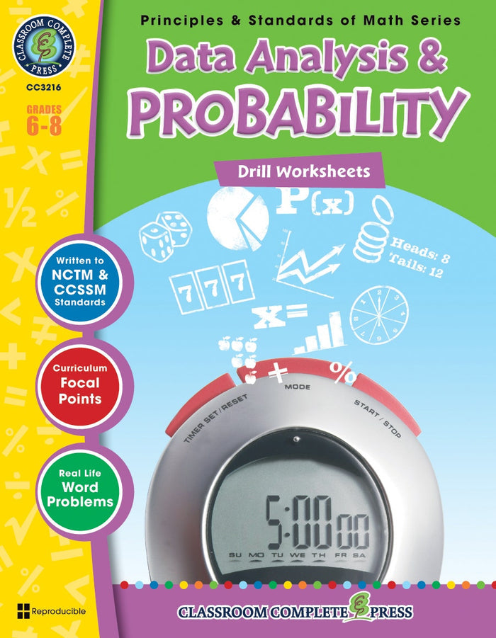 Data Analysis & Probability - Drill Sheets Gr. 6-8 Ebook