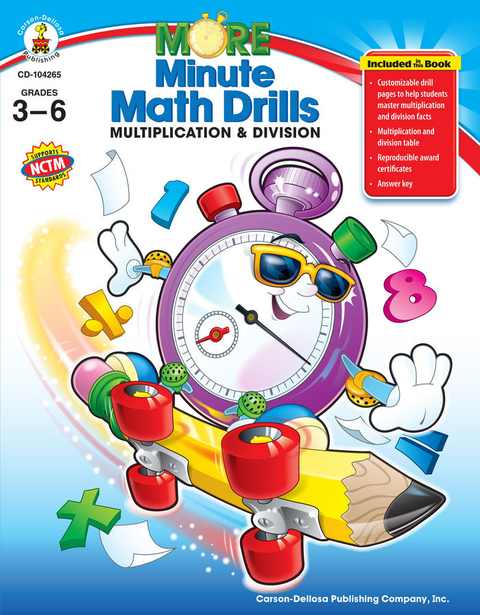 Gr 3-6 More Minute Math Drills Ebook