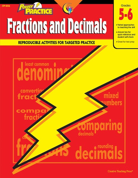 Gr 5-6 Fractions & Decimals Math Power Practice Ebook