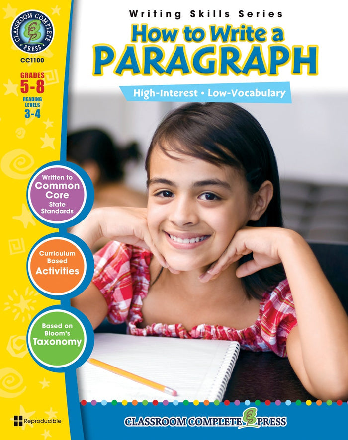 How to Write a Paragraph Gr. 5-8 Ebook