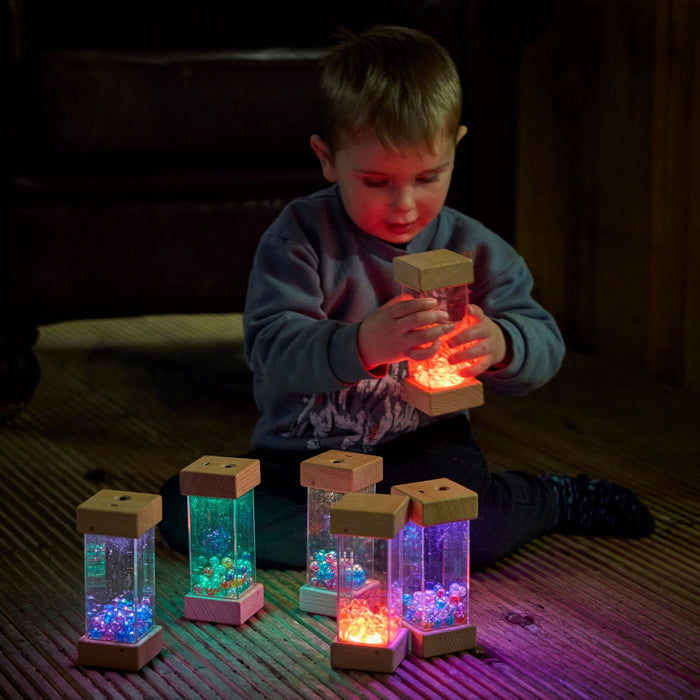 Luminous Wooden Shakers Cuboids 6pk