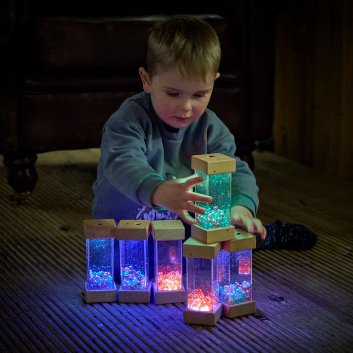 Luminous Wooden Shakers Cuboids 6pk