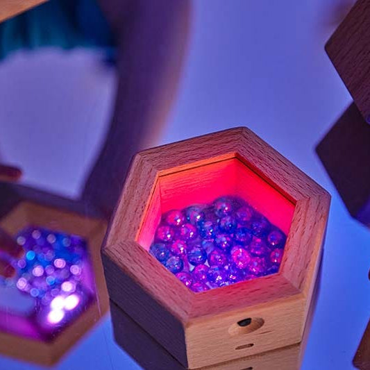 Luminous Wooden Shakers Hexagons 6pk