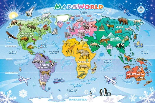 Map of the World 35 pc Floor Puzzle