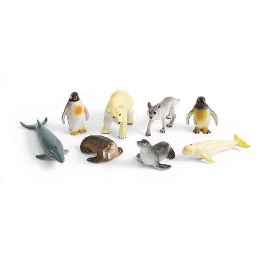Medium Plastic Polar Animals Set Of 8