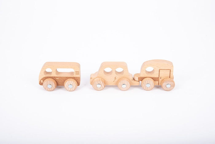 Natural Wooden Vehicles Set 12 pcs