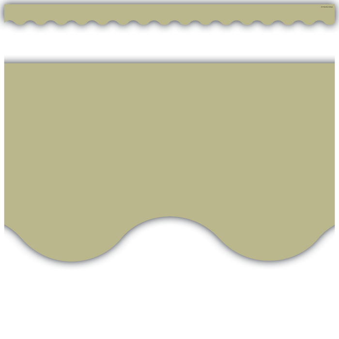 Olive Green Scalloped Border Trim