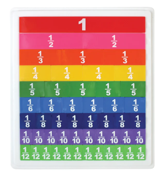 Opaque Fraction Tiles with Tray Set of 51