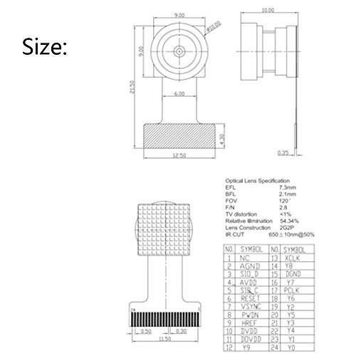 OV2640 Camera Module 140 Degree Wide Angle CMOS 2MP Camera Mini Camera Module