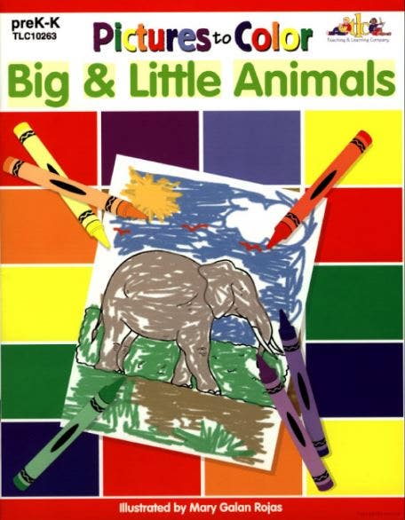 Pictures to Color: Big & Little Animals Ebook