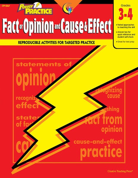 Power Practice: Fact or Opinion and Cause and Effect: Grades