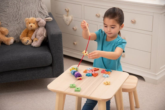 Rainbow Wooden Lacing Shapes
