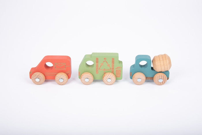 Rainbow Wooden Vehicles Set of 12