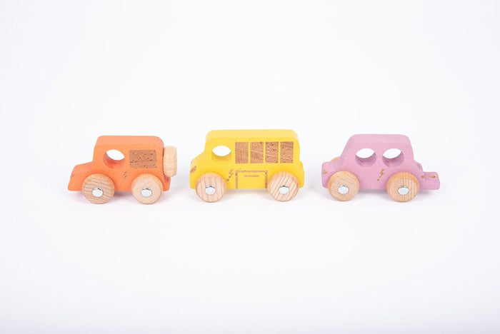 Rainbow Wooden Vehicles Set of 12