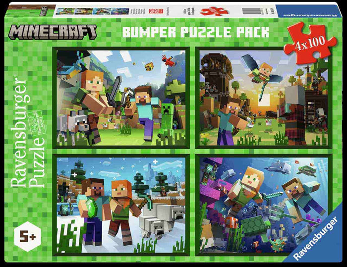 Ravensburger Minecraft 4x100 piece Puzzles