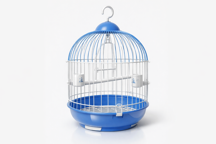 Round Parrot Cage with Feeder & Hook — main