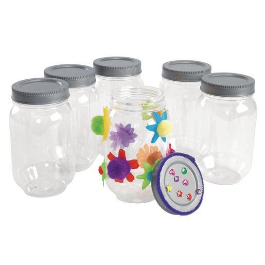 Safe Plastic Mason Jar Set Of 6