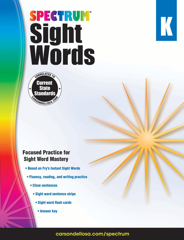 Spectrum Sight Words K Ebook