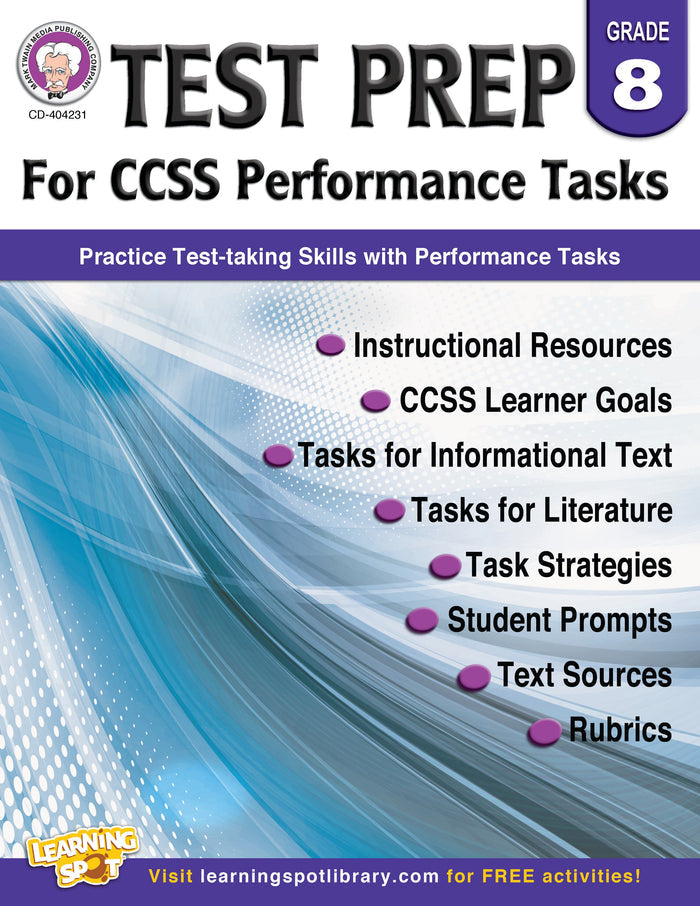Test Prep For Ccss Performance Tasks Grade 8 (ebook) Ebook
