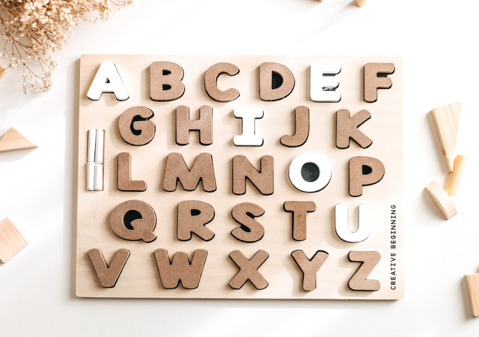 Uppercase Alphabet Chalkboard Puzzle
