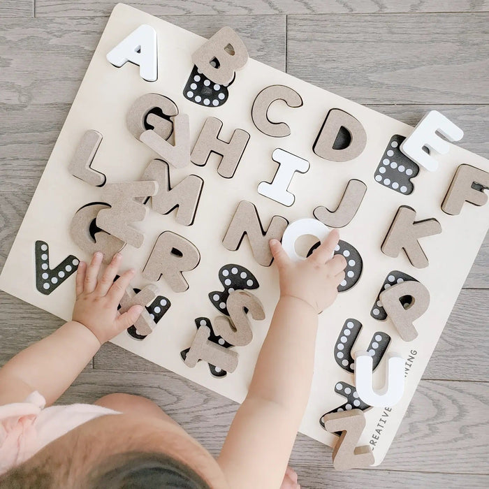 Uppercase Alphabet Chalkboard Puzzle