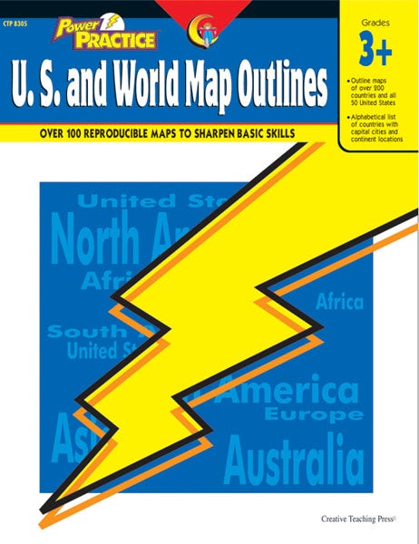 Us & World Map Outlines Power Practice Series Ebook