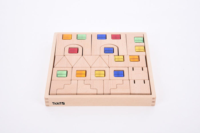 Wooden Building Gem Blocks 40 pc