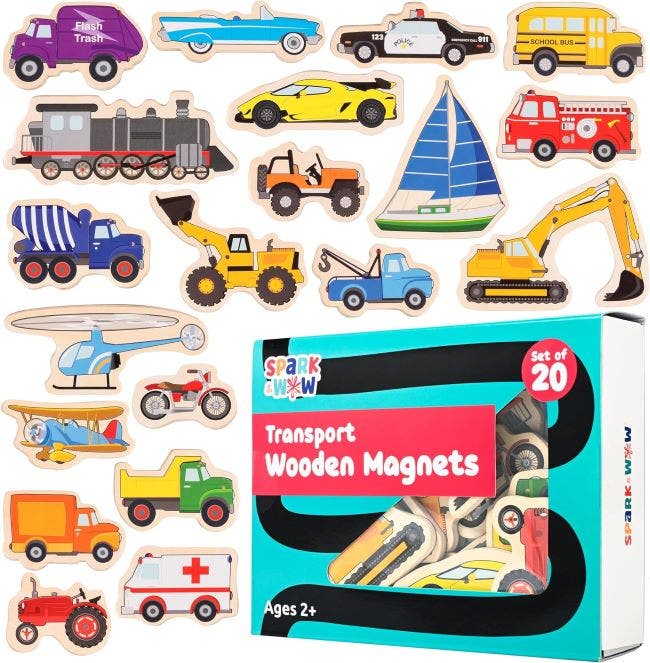 Wooden Magnets - Transport
