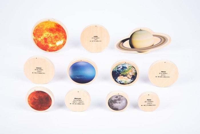 Wooden Solar System Discs