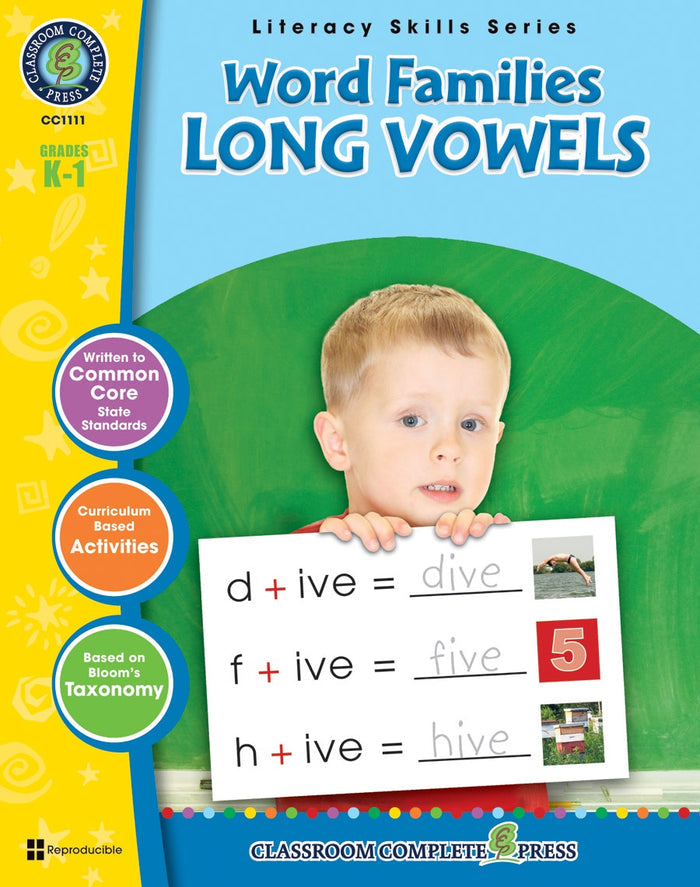 Word Families - Long Vowels Gr. PK-2 Ebook