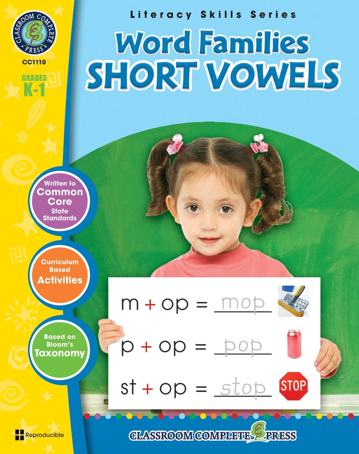 Word Families - Short Vowels Gr. PK-2 Ebook