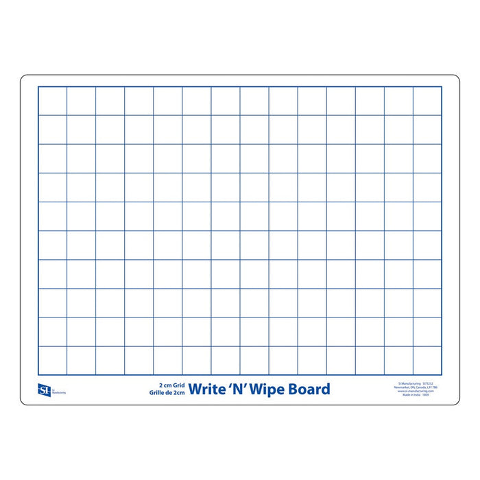 Write N Wipe Boards: 2 Cm Grid Boards Set Of 10